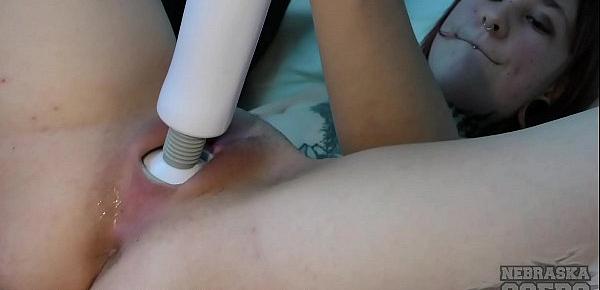  extreme tiny pussy stretched forcing in a hitachi vibrator into andy teen pussy